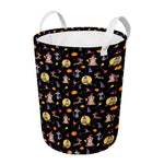 Animal Wizard Pattern Print Round Laundry Basket