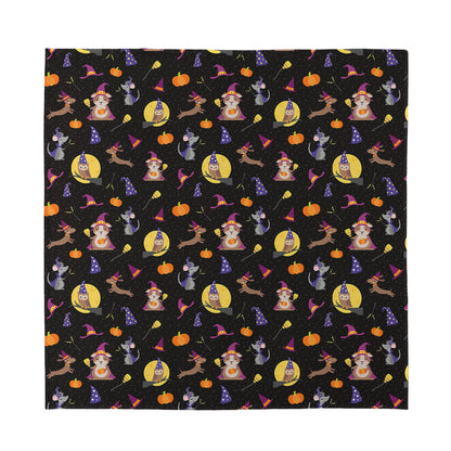 Animal Wizard Pattern Print Silk Bandana