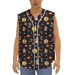 Animal Wizard Pattern Print Sleeveless Baseball Jersey