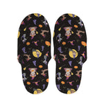 Animal Wizard Pattern Print Slippers