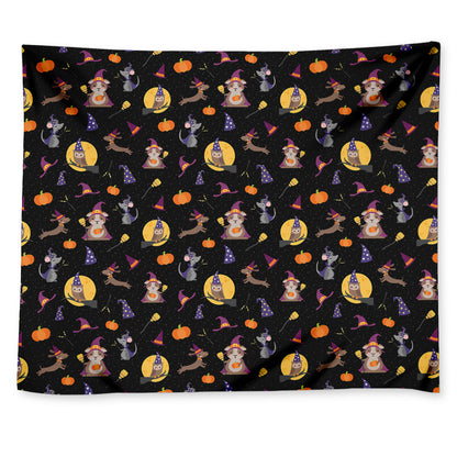 Animal Wizard Pattern Print Tapestry