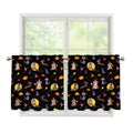 Animal Wizard Pattern Print Tier Curtains
