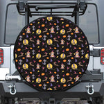 Animal Wizard Pattern Print Tire Cover