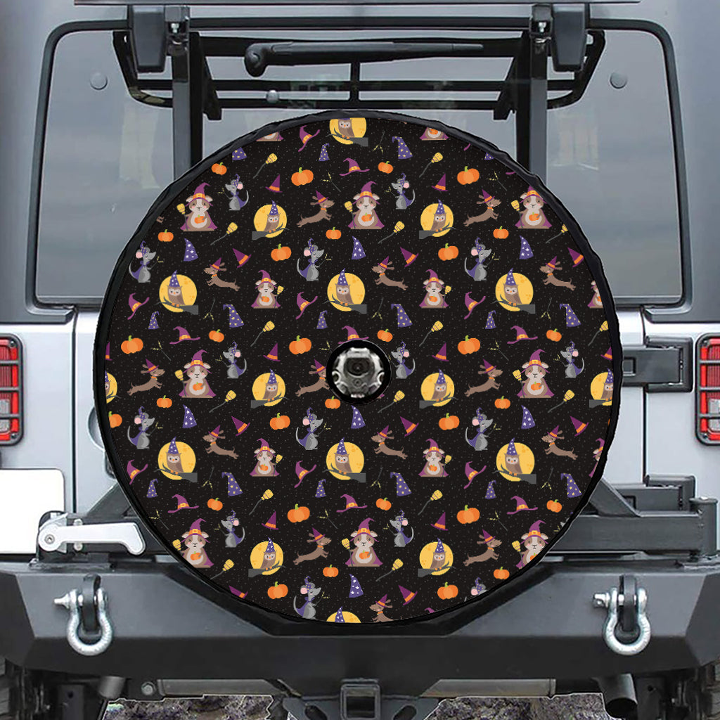 Animal Wizard Pattern Print Tire Cover With Camera Hole