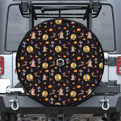 Animal Wizard Pattern Print Tire Cover With Camera Hole
