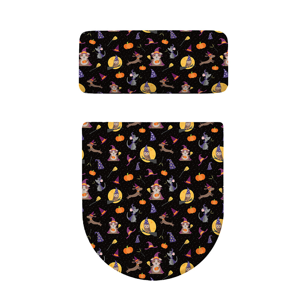 Animal Wizard Pattern Print Toilet Lid And Tank Cover Set