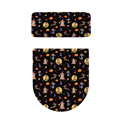 Animal Wizard Pattern Print Toilet Lid And Tank Cover Set