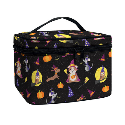 Animal Wizard Pattern Print Travel Makeup Bag