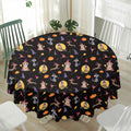 Animal Wizard Pattern Print Waterproof Round Tablecloth