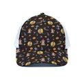 Animal Wizard Pattern Print White Mesh Trucker Hat