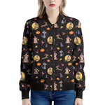 Animal Wizard Pattern Print Women's Bomber Jacket