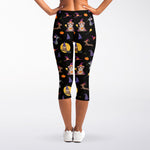 Animal Wizard Pattern Print Women's Capri Leggings