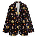 Animal Wizard Pattern Print Women's Cotton Blazer
