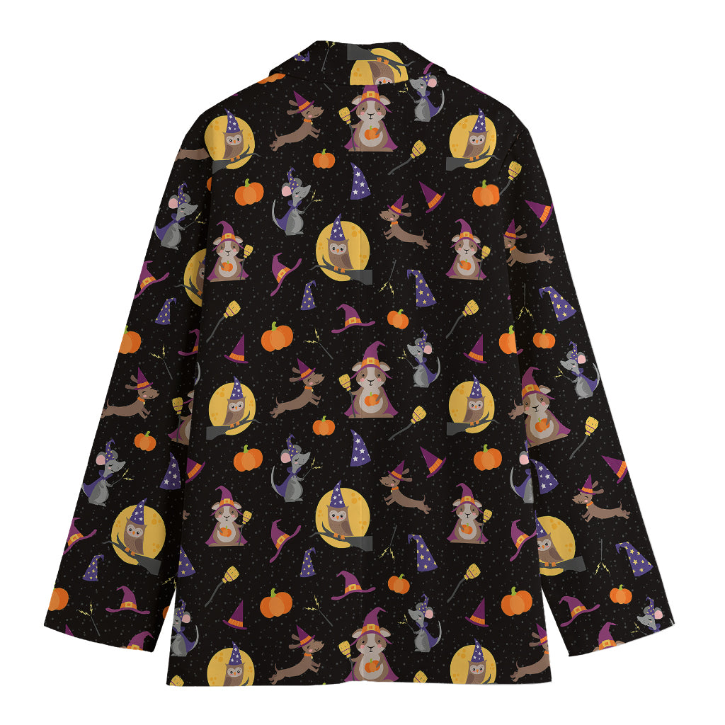 Animal Wizard Pattern Print Women's Cotton Blazer