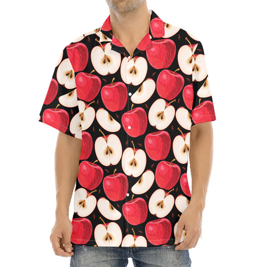 Apple Pattern Print Aloha Shirt