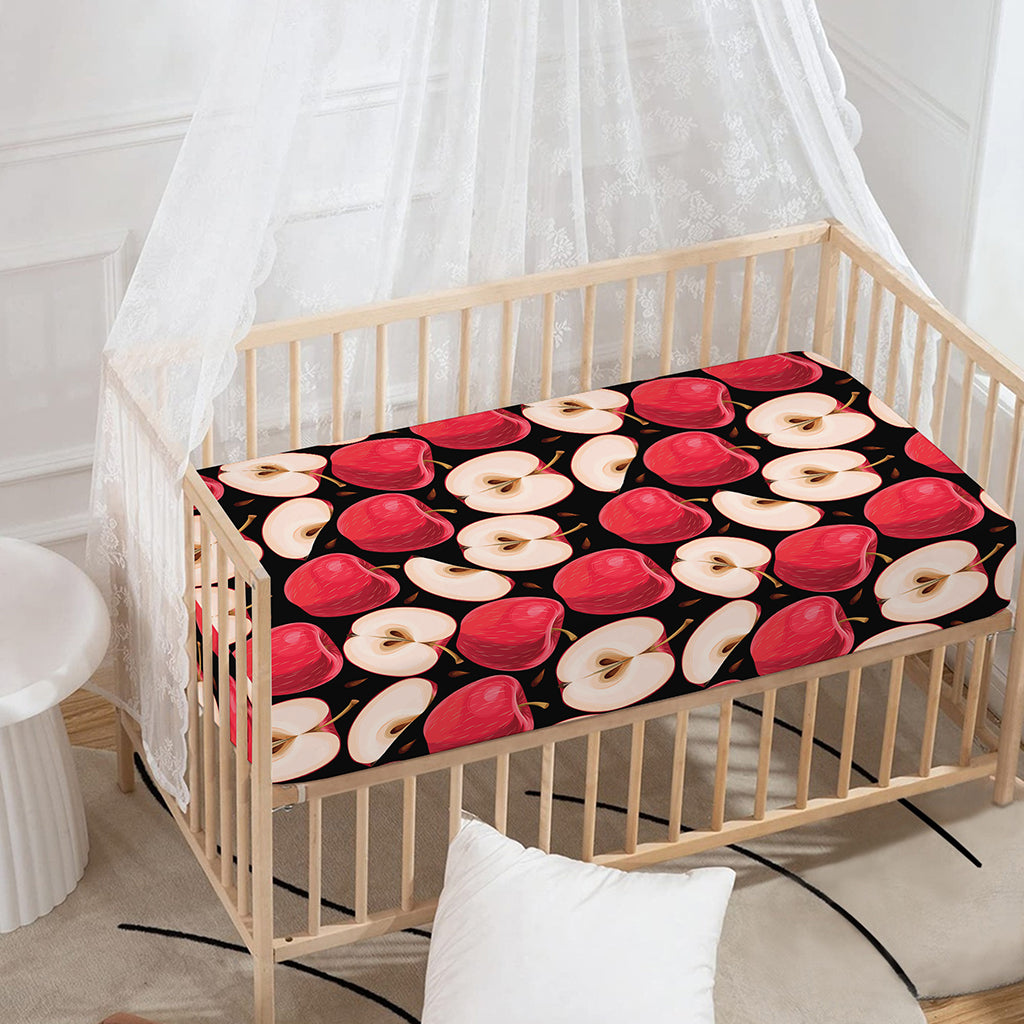 Apple Pattern Print Baby Crib Sheet