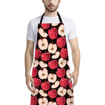 Apple Pattern Print Bib Apron With Pocket