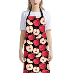 Apple Pattern Print Bib Apron With Pocket