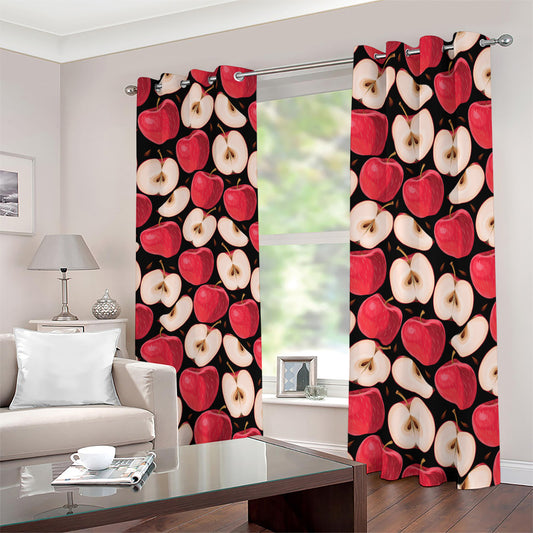 Apple Pattern Print Blackout Grommet Curtains