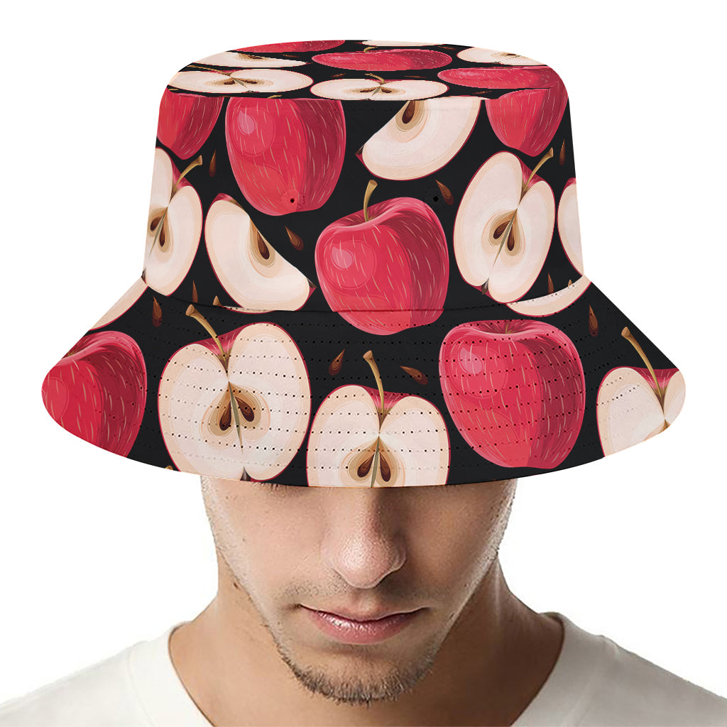 Apple Pattern Print Bucket Hat