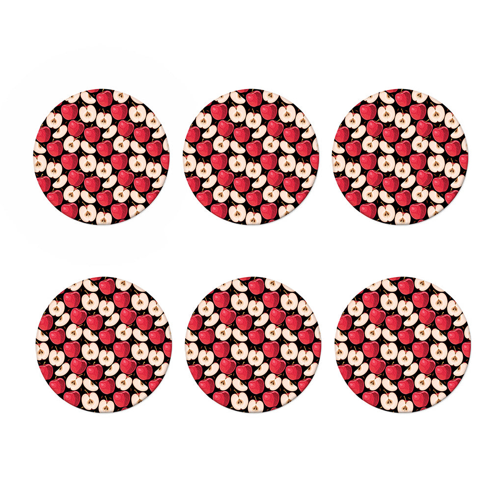 Apple Pattern Print Coaster Set