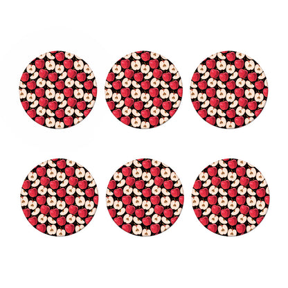 Apple Pattern Print Coaster Set