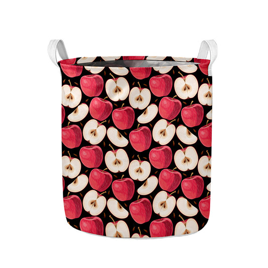 Apple Pattern Print Collapsible Laundry Basket