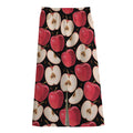 Apple Pattern Print Cotton Front Slit Maxi Skirt