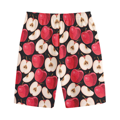 Apple Pattern Print Cotton Shorts