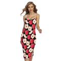 Apple Pattern Print Cross Back Cami Dress