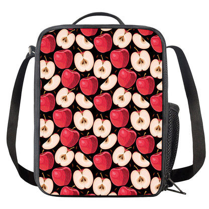 Apple Pattern Print Crossbody Lunch Bag