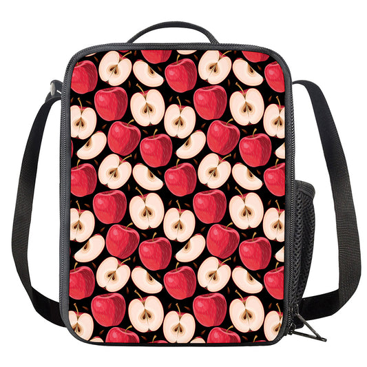 Apple Pattern Print Crossbody Lunch Bag