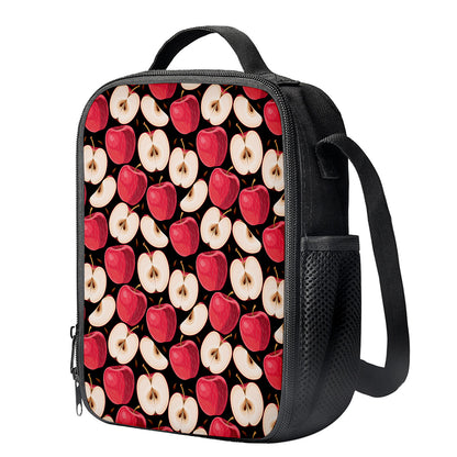 Apple Pattern Print Crossbody Lunch Bag