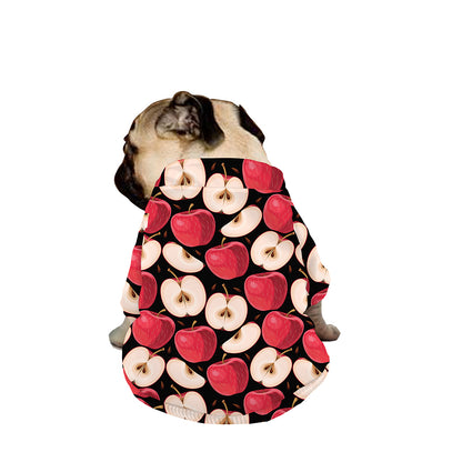 Apple Pattern Print Dog Zip Up Jacket