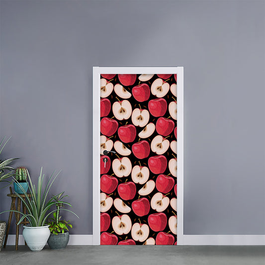 Apple Pattern Print Door Sticker