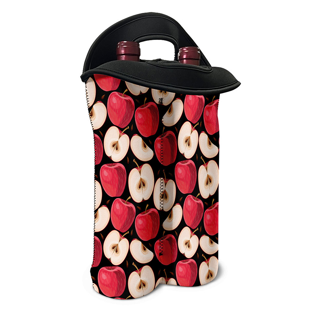 Apple Pattern Print Double Neoprene Wine Tote