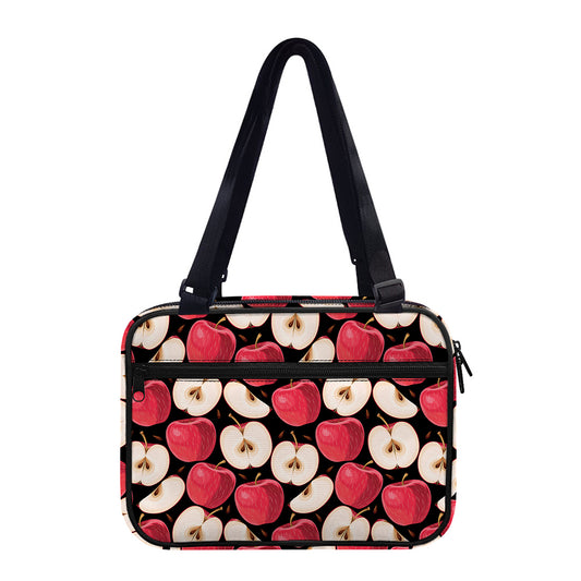 Apple Pattern Print Double Strap Bible Bag