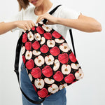 Apple Pattern Print Drawstring Backpack