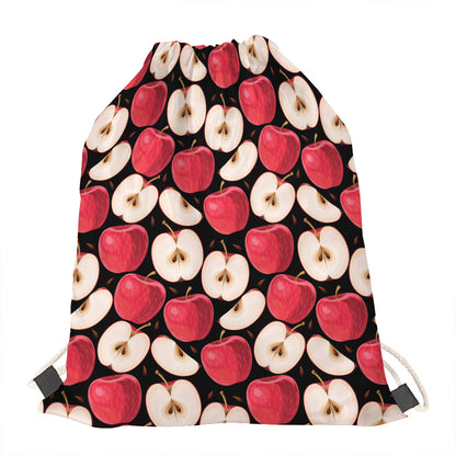 Apple Pattern Print Drawstring Bag
