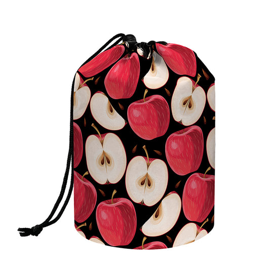Apple Pattern Print Drawstring Makeup Bag