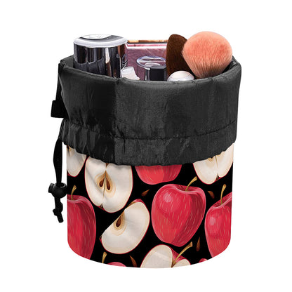 Apple Pattern Print Drawstring Makeup Bag