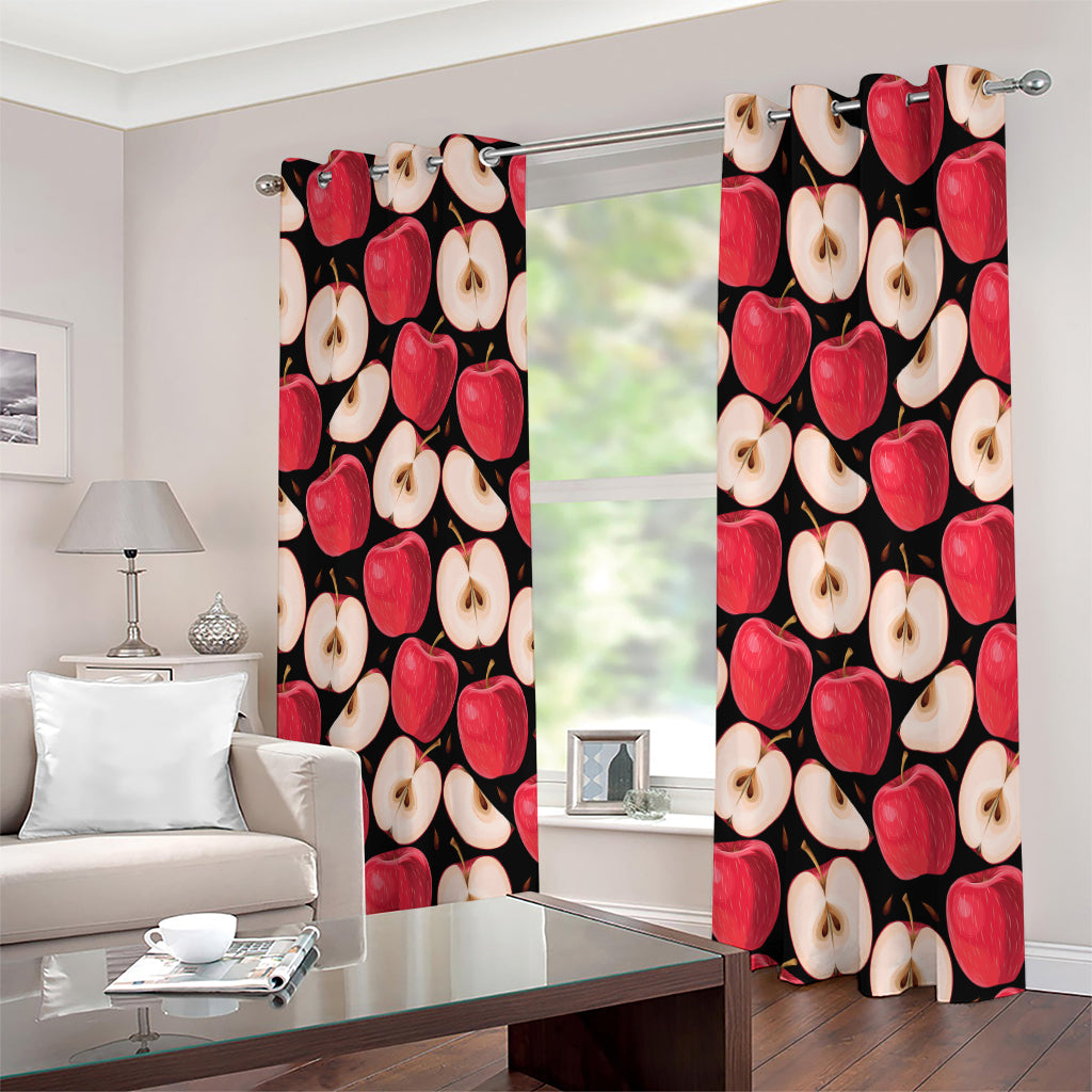 Apple Pattern Print Extra Wide Grommet Curtains