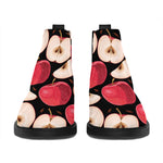 Apple Pattern Print Flat Ankle Boots