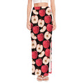 Apple Pattern Print High Slit Maxi Skirt