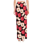 Apple Pattern Print High Slit Maxi Skirt