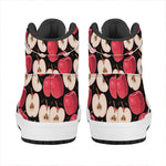 Apple Pattern Print High Top Leather Sneakers
