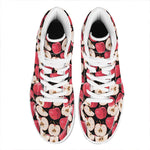Apple Pattern Print High Top Leather Sneakers