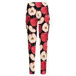 Apple Pattern Print High-Waisted Pocket Leggings