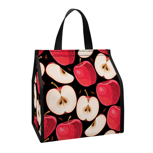 Apple Pattern Print Insulated Lunch Tote