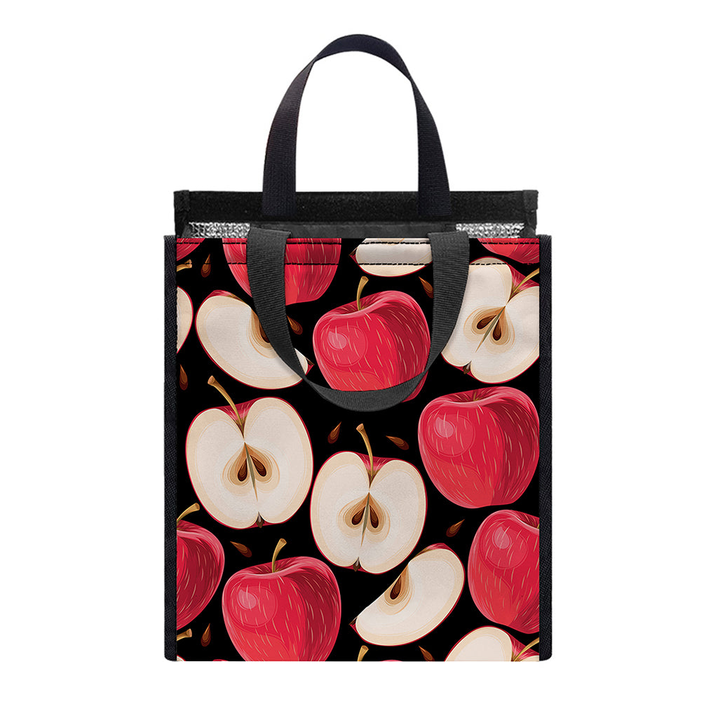 Apple Pattern Print Insulated Lunch Tote